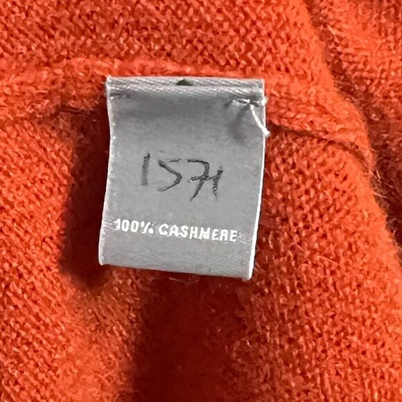 Neiman Marcus Cashmere Long Side-Slit Open-Front Cardigan Burnt Orange Size XS - Picture 3 of 7